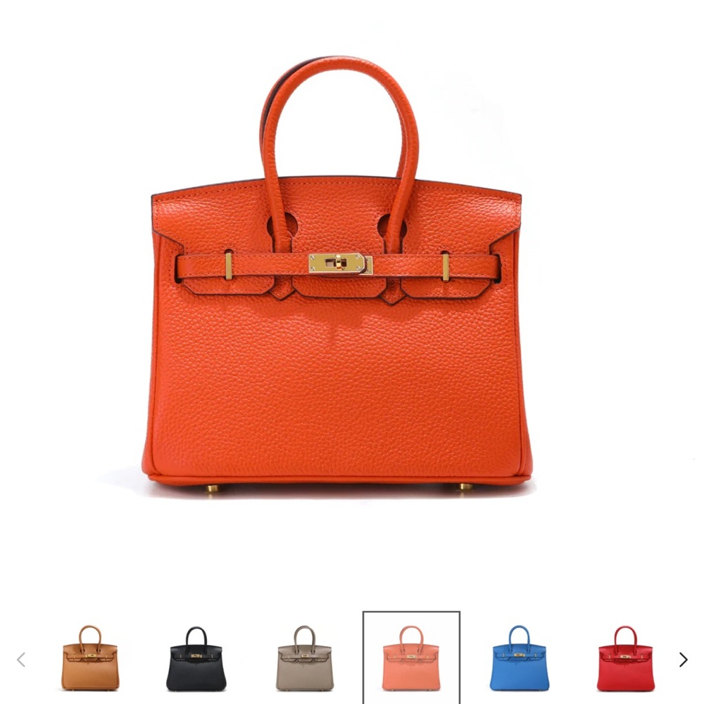 Orange leather  Women's Satchel with wallet